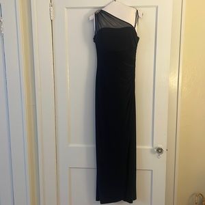 Ralph Lauren one shoulder navy dress